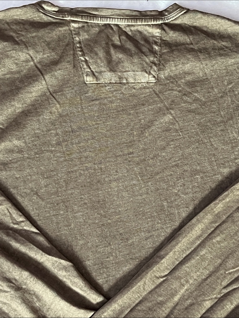 John varvatos Men's Long Sleeve Crewneck Shirt in Khaki XL - Picture 8 of 8